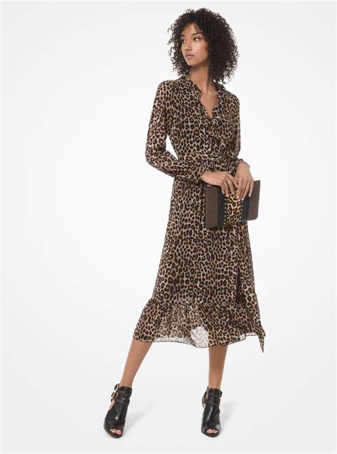 michael michael kors brown belt print wrap dress|Michael Kors dresses.